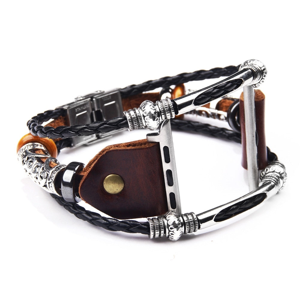 Apple Watch Brown Leather Band Loop Strap