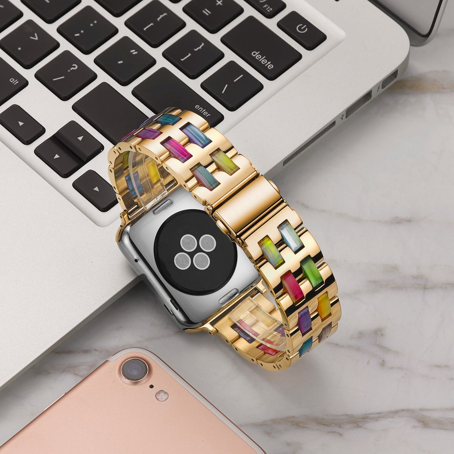 Resin & Stainless Steel Apple Watch Band