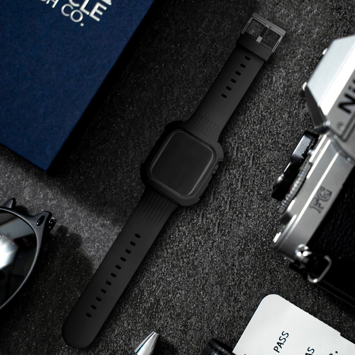 Silicone Strap with Case for Apple Watch Band