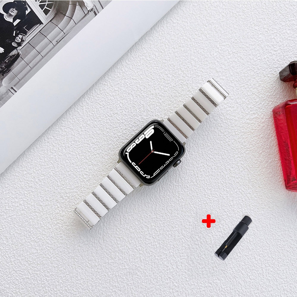 Ceramic Metal Apple Watch Strap