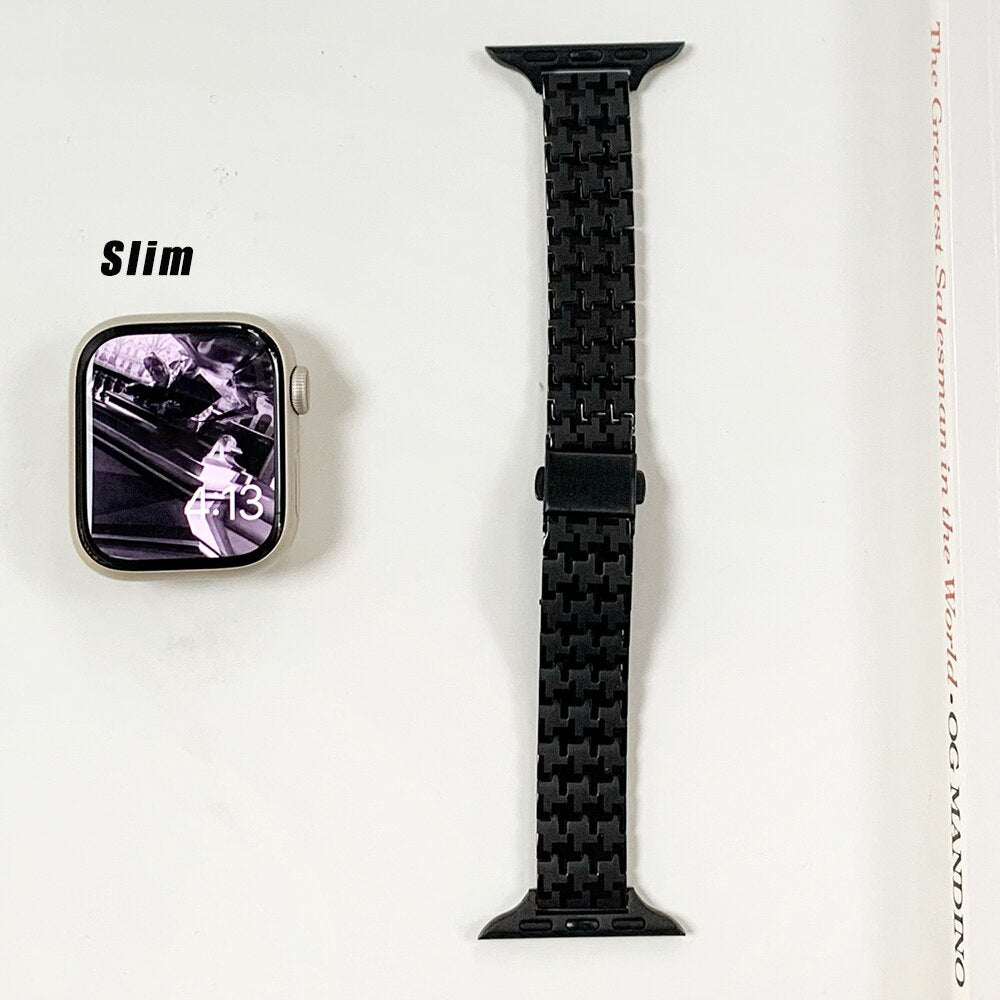 Women Gold Wristband for Apple Watch Band