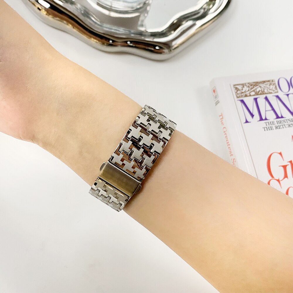 Women Gold Wristband for Apple Watch Band