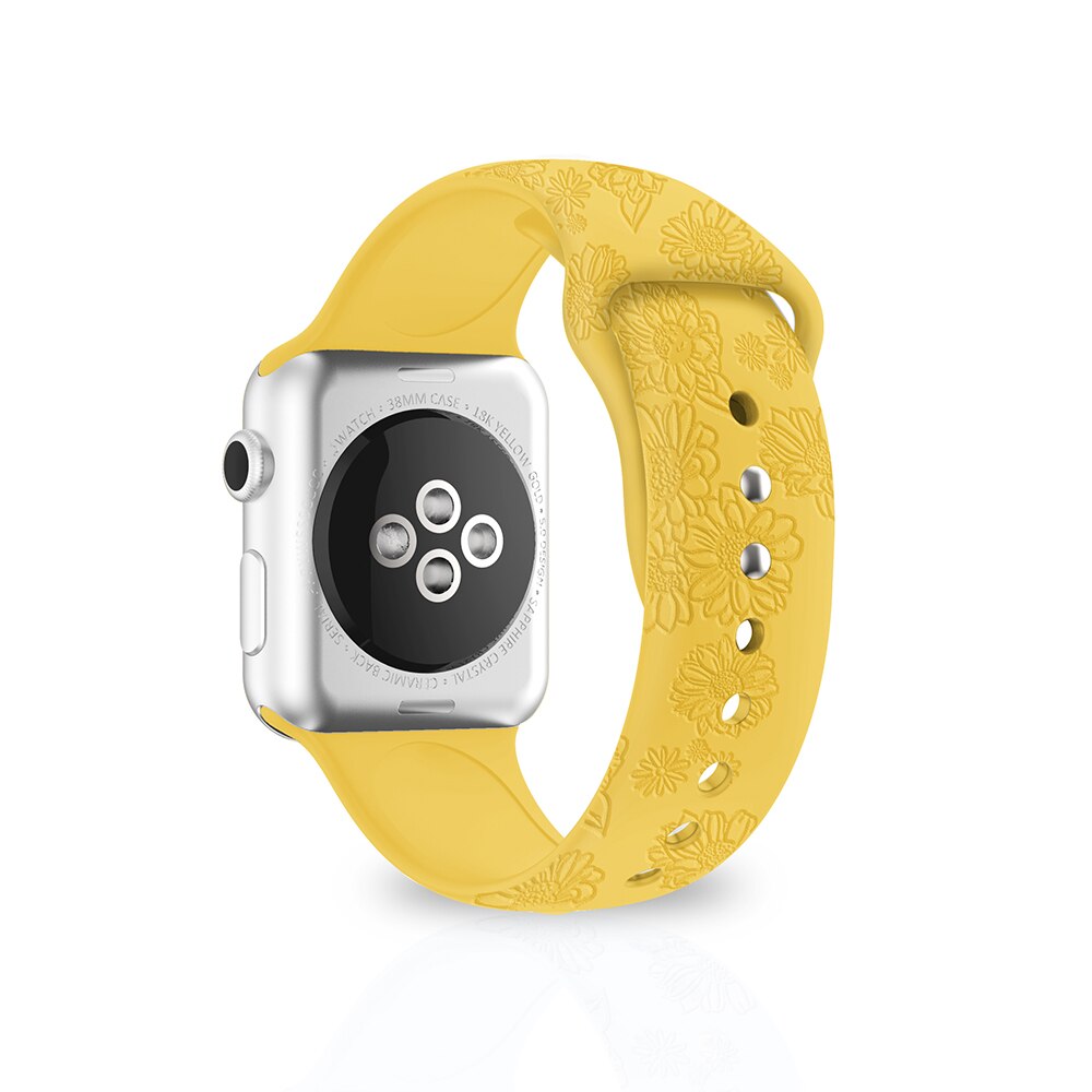 Apple Watch Flower Engraved Silicone Strap