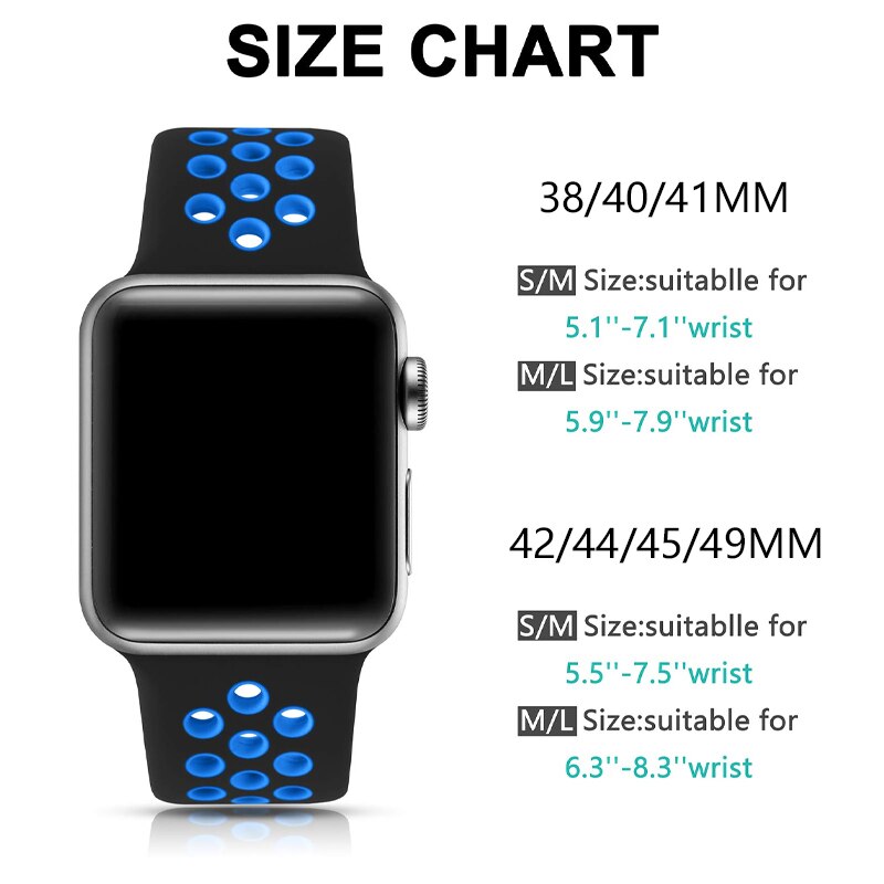 Silicone Strap Breathable Sport Bracelet Apple Watch