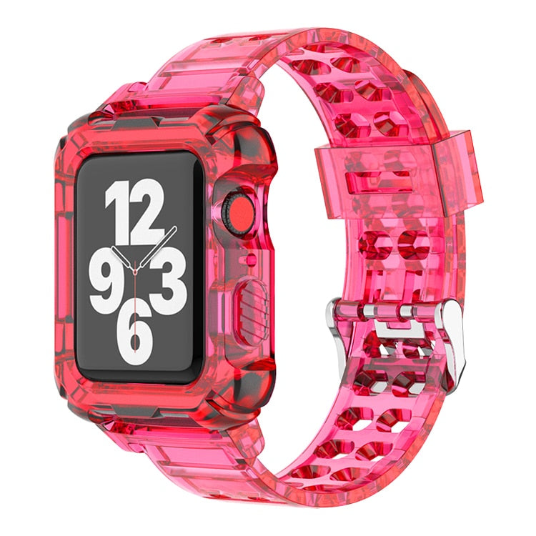 Silicone Strap +Case for Apple Watch Band/Strap