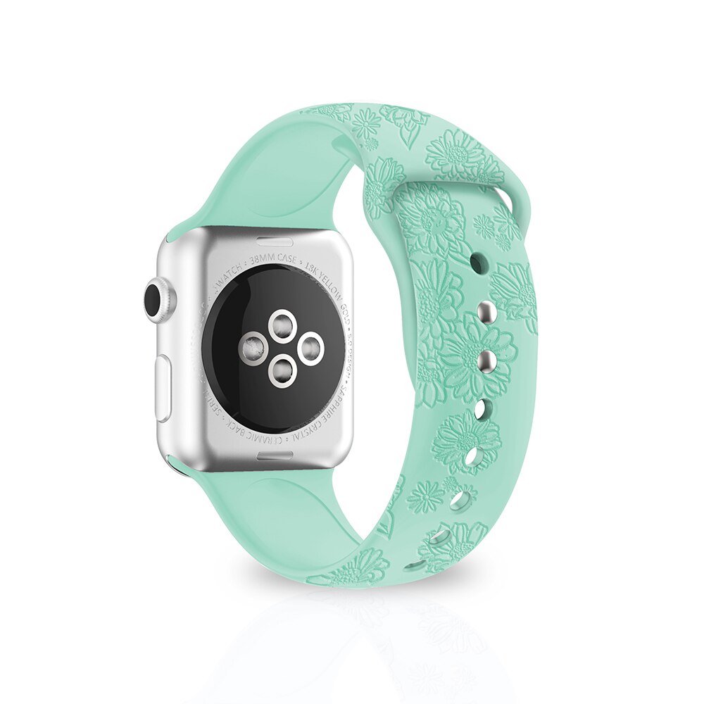 Apple Watch Flower Engraved Silicone Strap