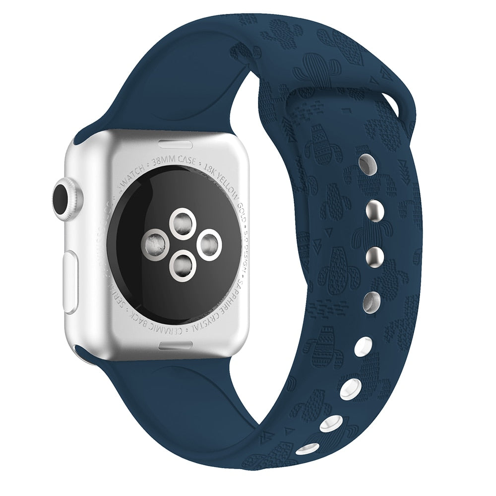 Apple Watch Flower Engraved Silicone Strap