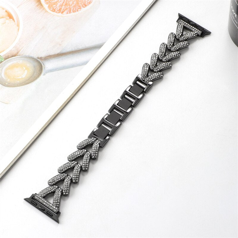 Apple Watch Steel Luxury Chain Strap+Case Bracelet