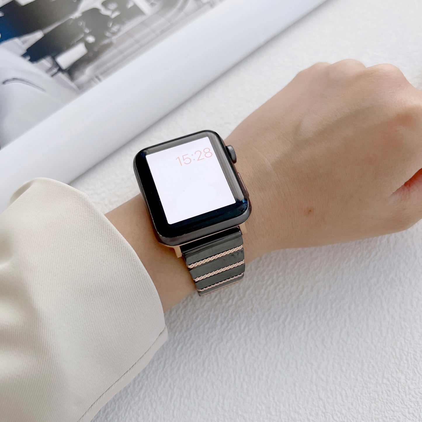 Ceramic Metal Apple Watch Strap