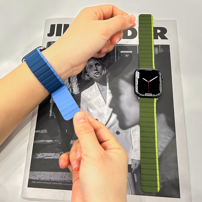 Silicone Magnetic loop for Apple Watch Band