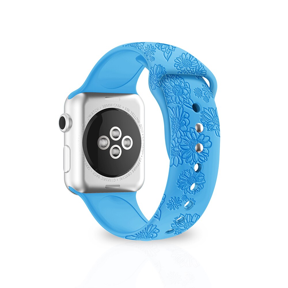 Apple Watch Flower Engraved Silicone Strap