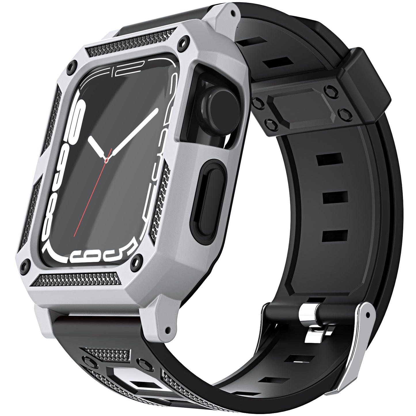 Silicone Strap For Apple Watch Case Bezel + TPU Band