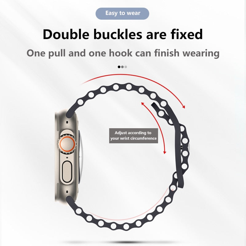 Silicone Ocean Strap For Apple Watch Band