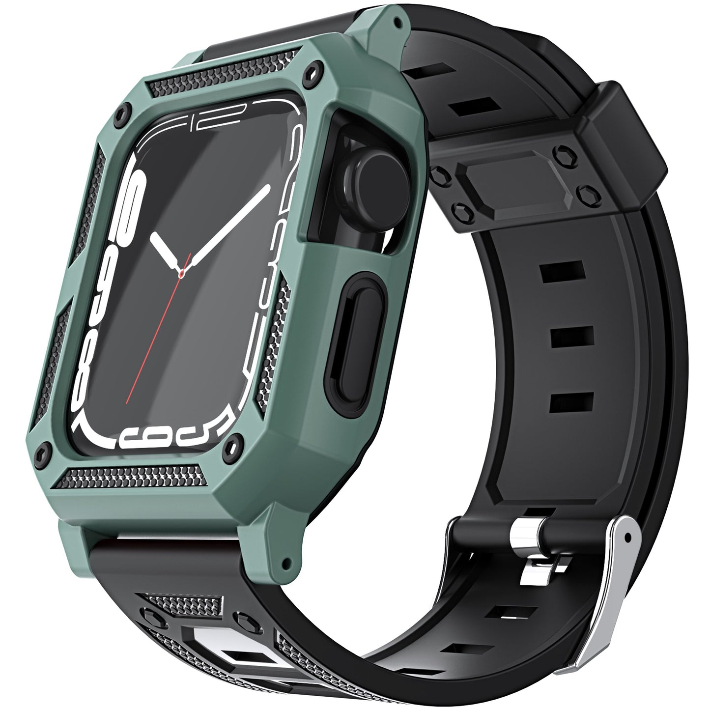 Silicone Strap For Apple Watch Case Bezel + TPU Band