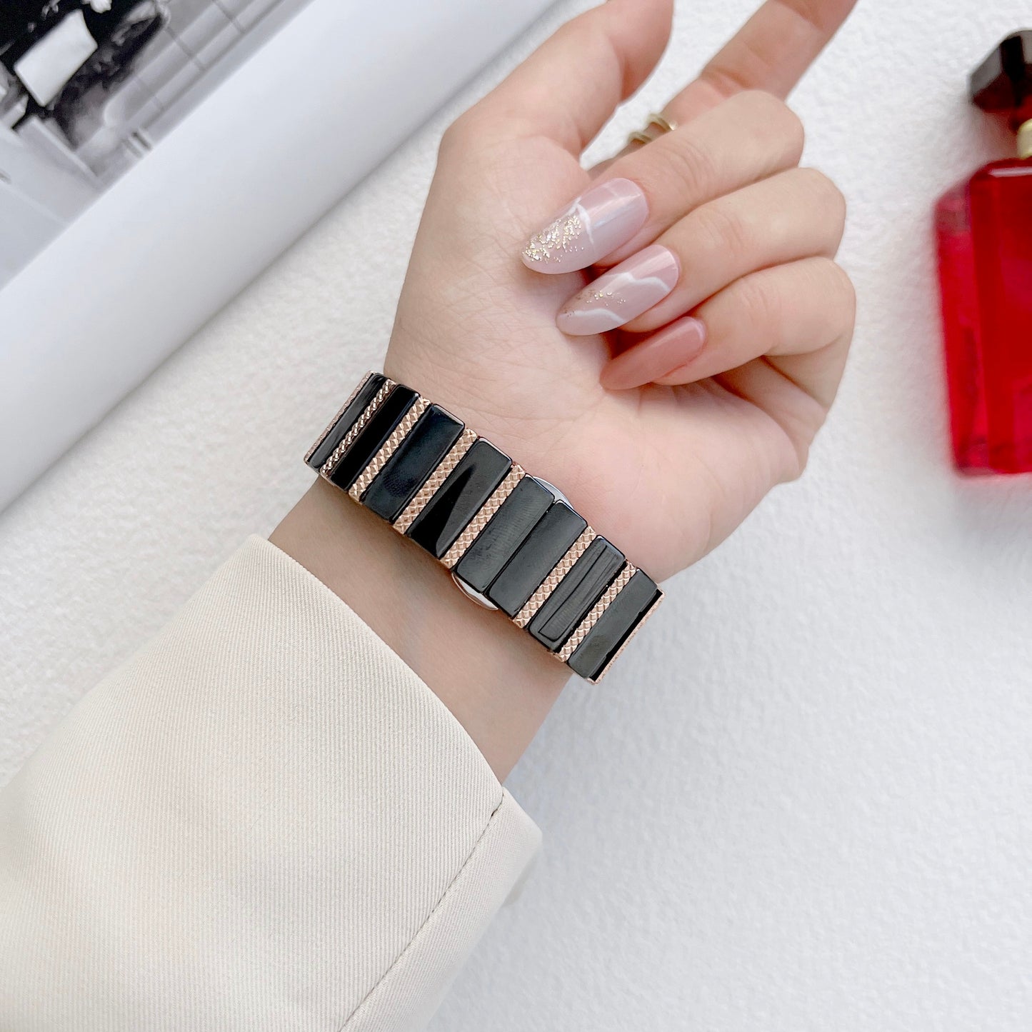 Ceramic Metal Apple Watch Strap