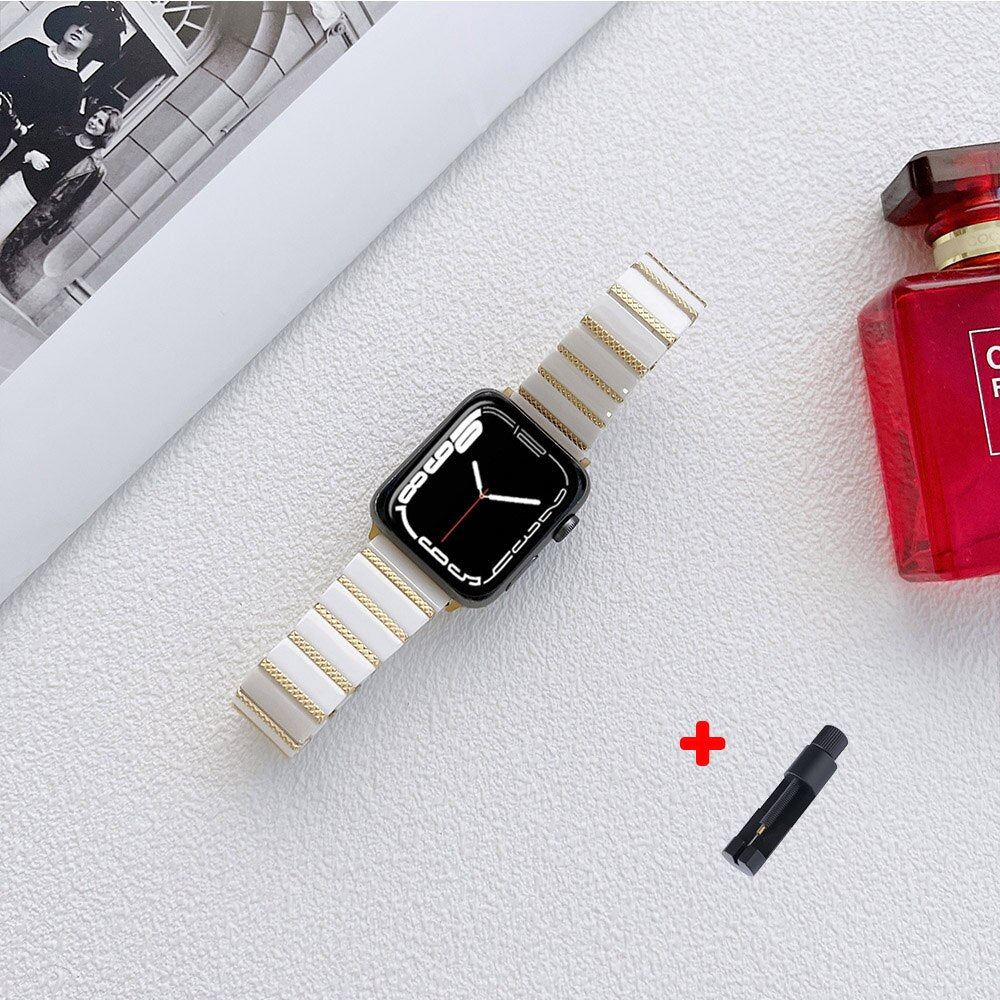 Ceramic Metal Apple Watch Strap