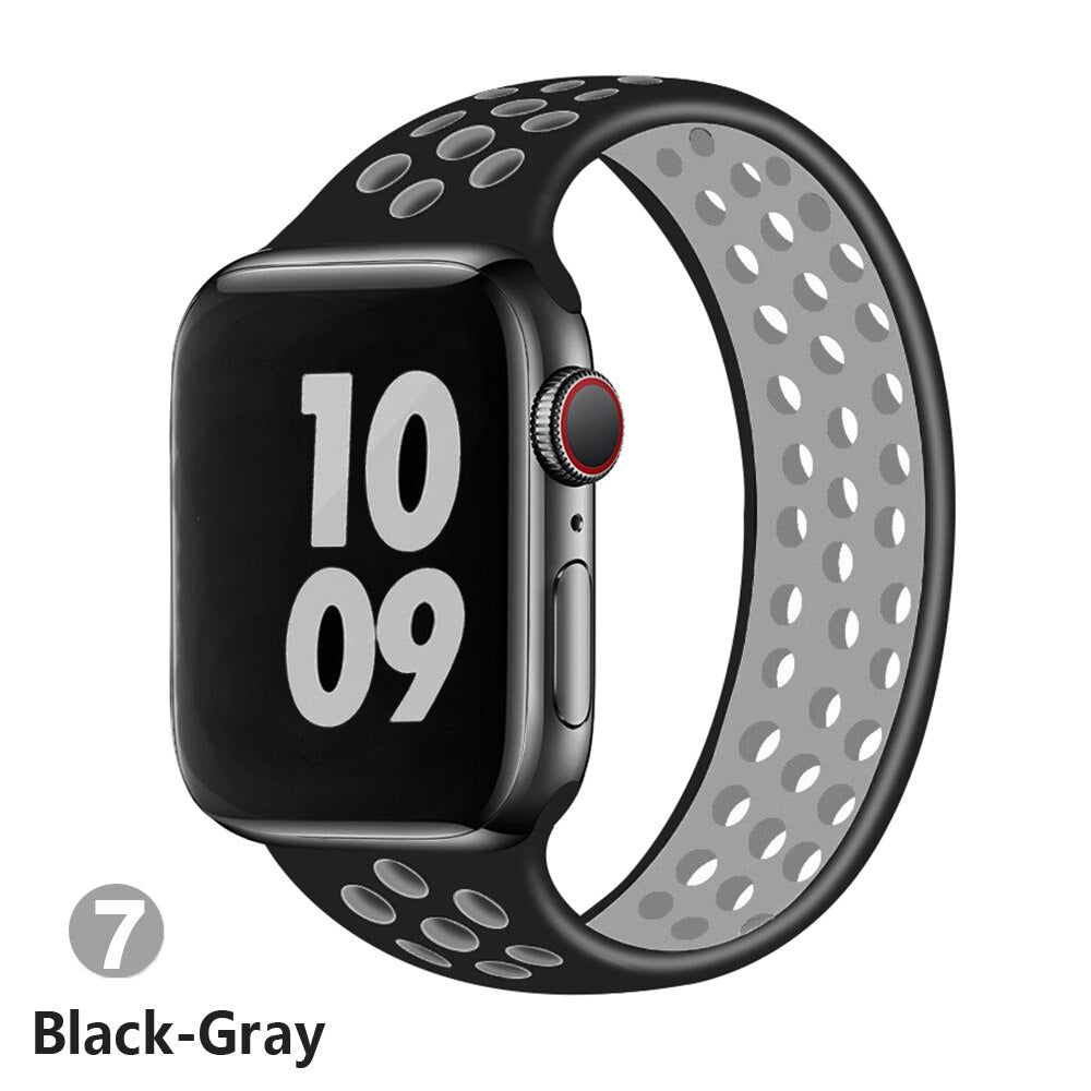 Silicone Solo Loop Strap for Apple Watch Band