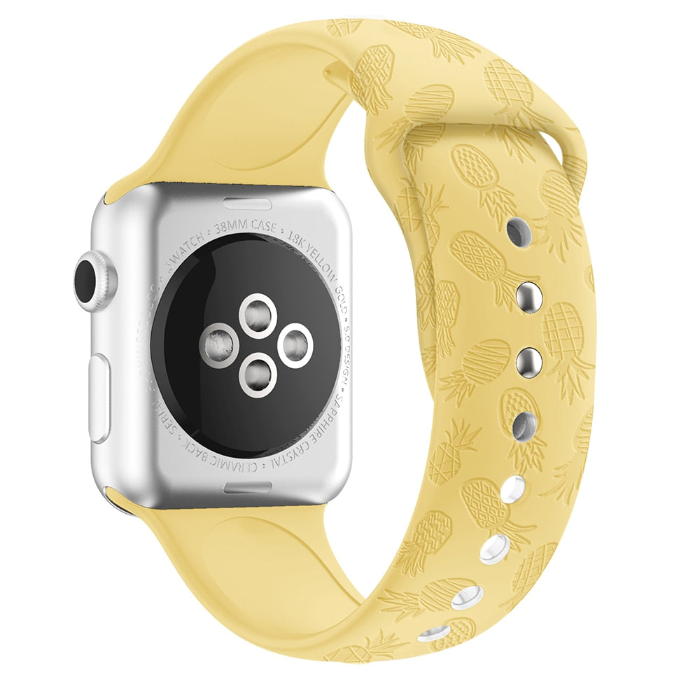 Apple Watch Flower Engraved Silicone Strap