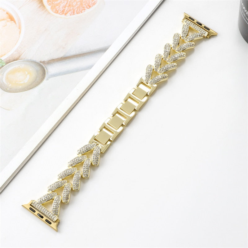 Apple Watch Steel Luxury Chain Strap+Case Bracelet