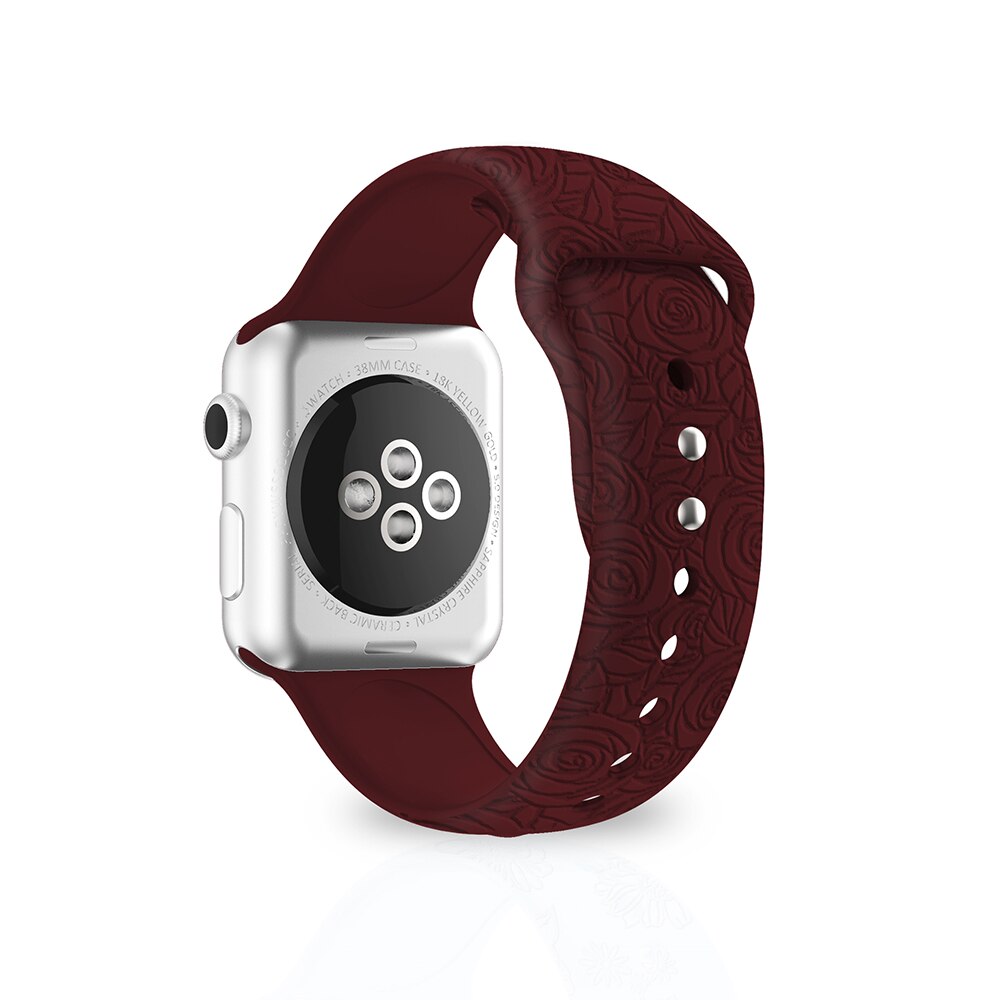 Apple Watch Flower Engraved Silicone Strap