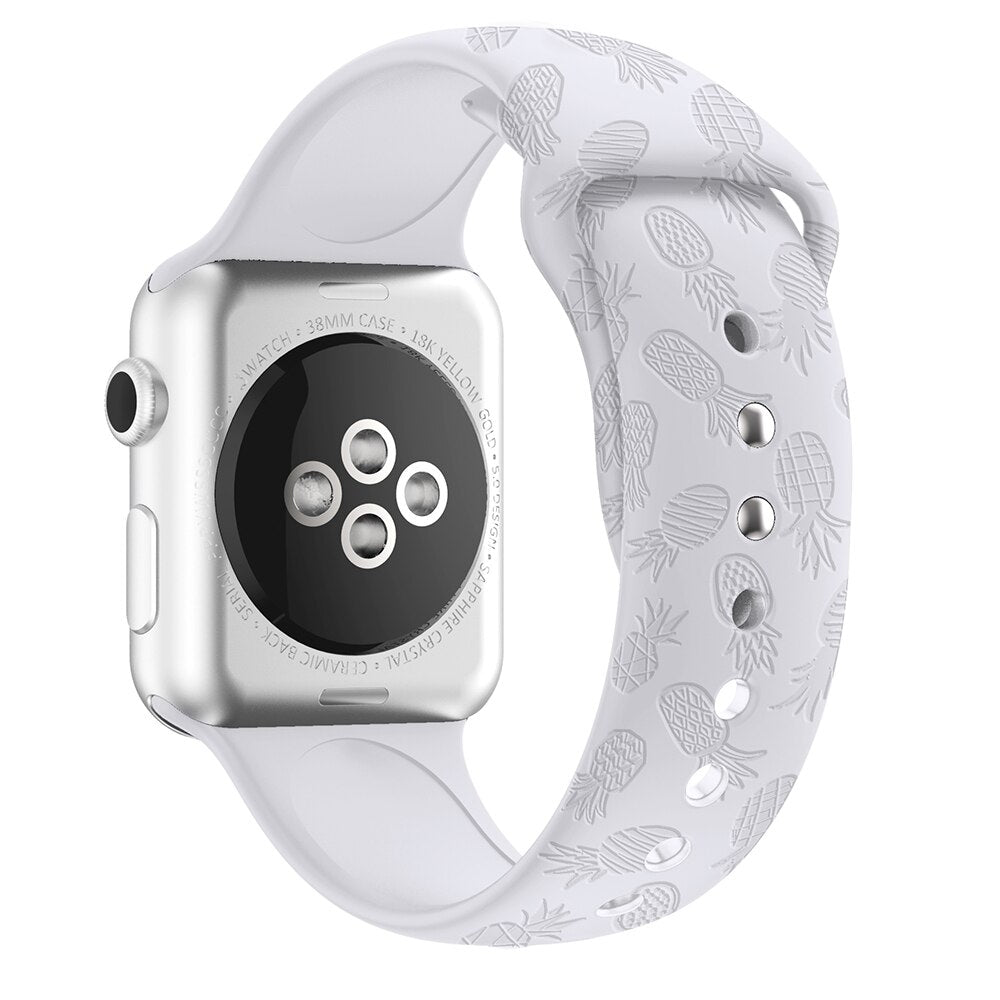 Apple Watch Flower Engraved Silicone Strap