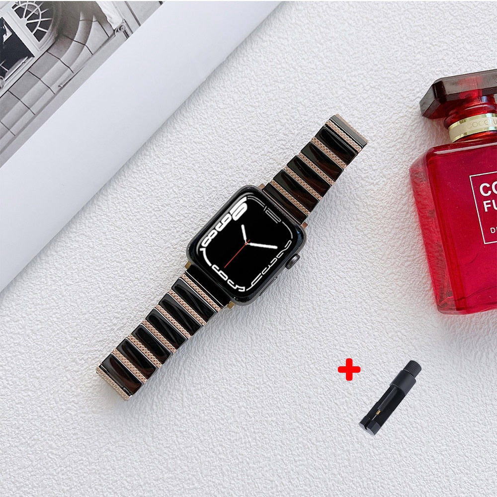 Ceramic Metal Apple Watch Strap