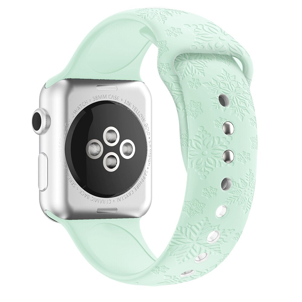 Apple Watch Flower Engraved Silicone Strap