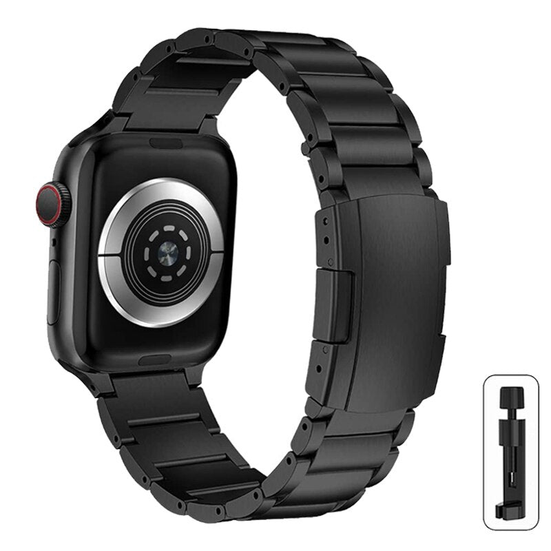 Titanium Metal Strap for Apple Watch Luxury Steel Bracelet