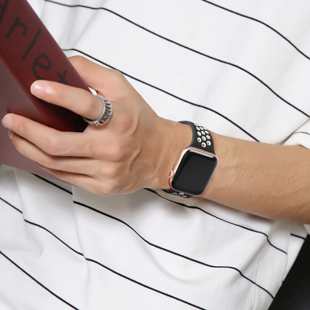 Silicone Strap Breathable Sport Bracelet Apple Watch