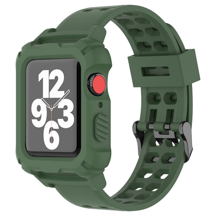 Silicone Strap +Case for Apple Watch Band/Strap