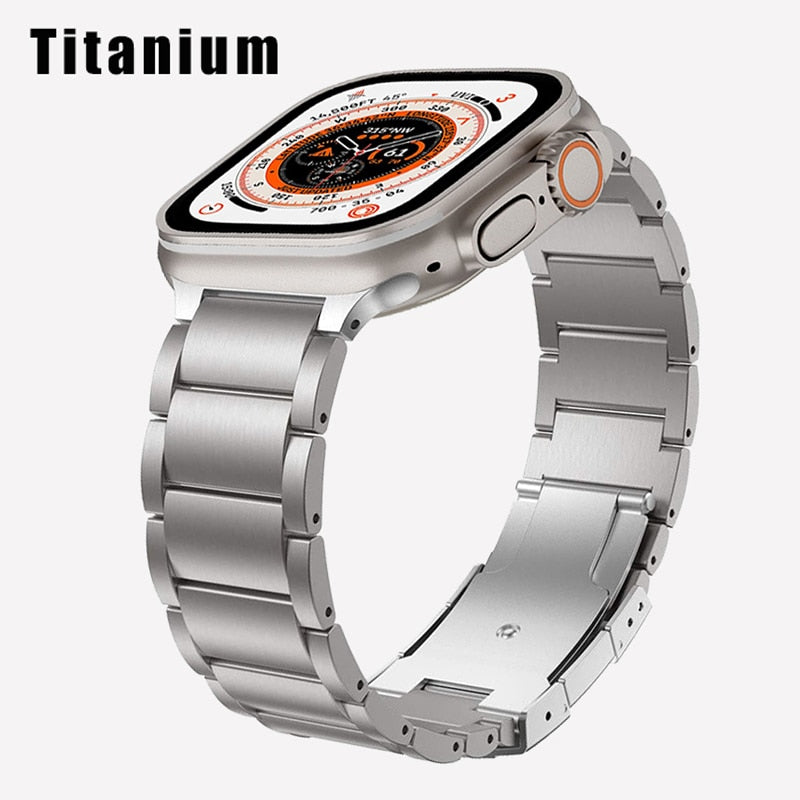 Titanium Metal Strap for Apple Watch Luxury Steel Bracelet