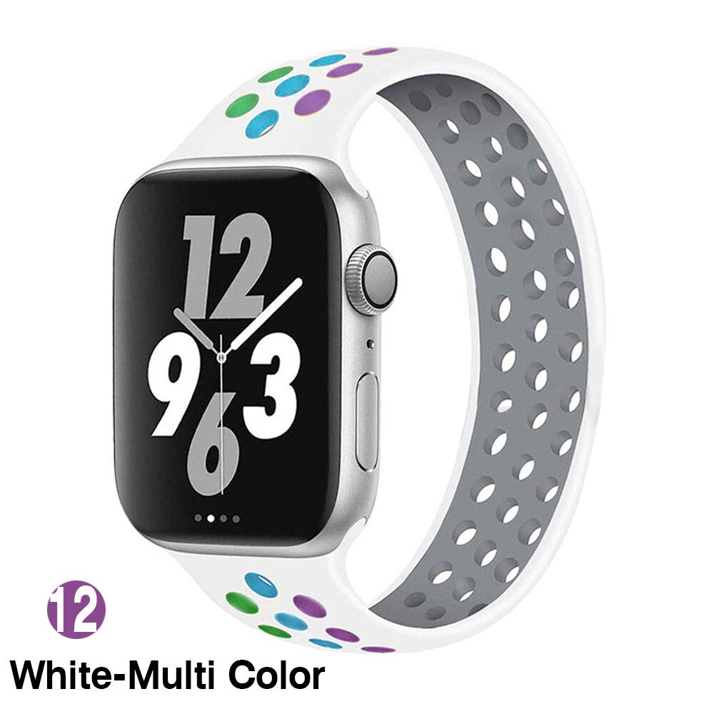 Silicone Solo Loop Strap for Apple Watch Band