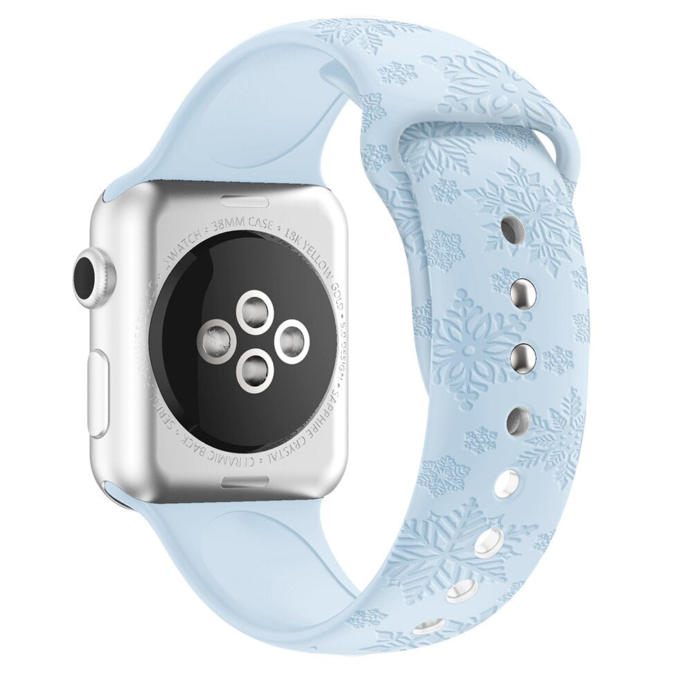 Apple Watch Flower Engraved Silicone Strap