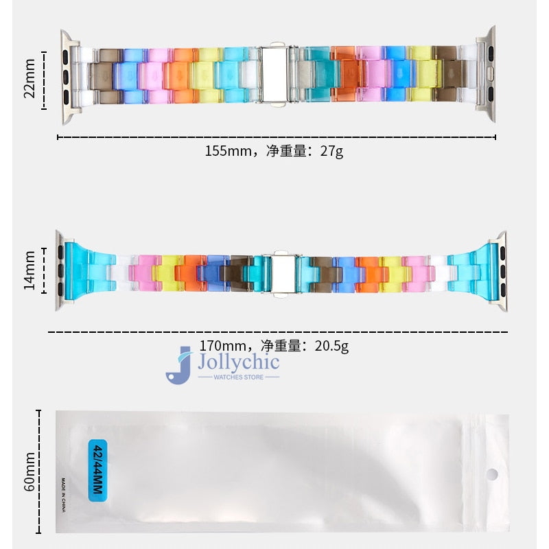 Slim Resin Watch Strap For apple Watch Band