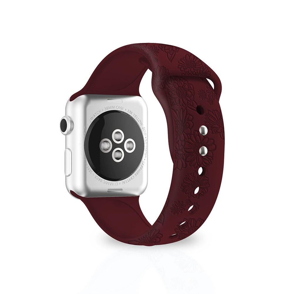 Apple Watch Flower Engraved Silicone Strap