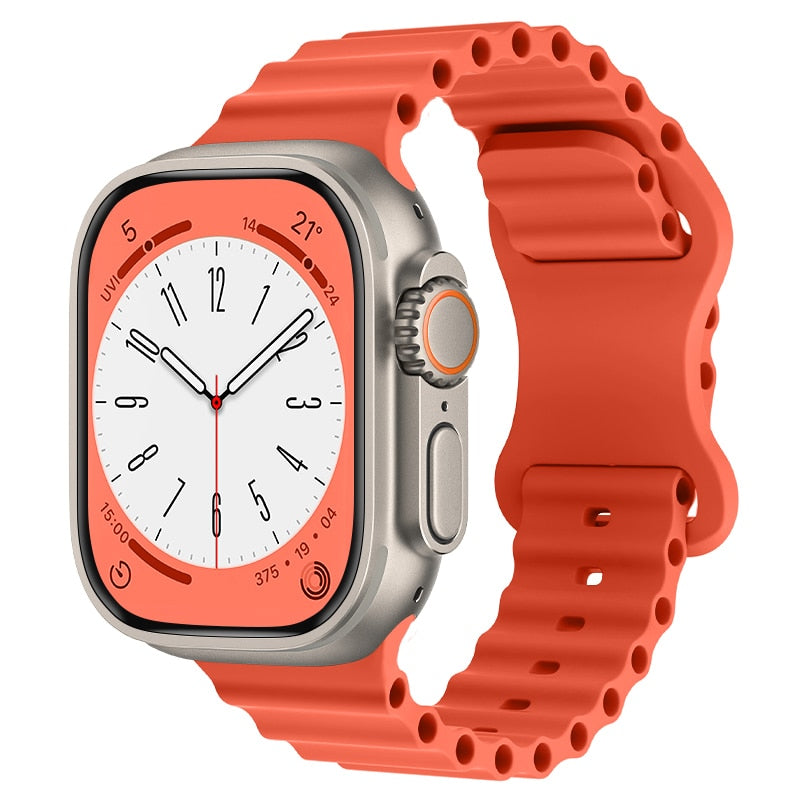 Silicone Ocean Strap For Apple Watch Band
