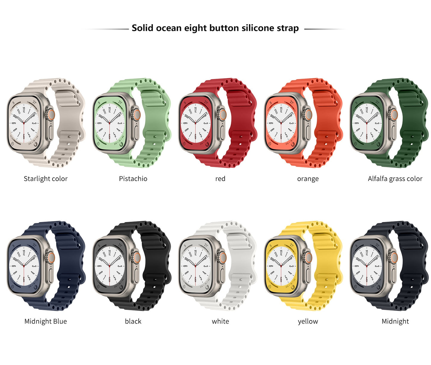 Silicone Ocean Strap For Apple Watch Band