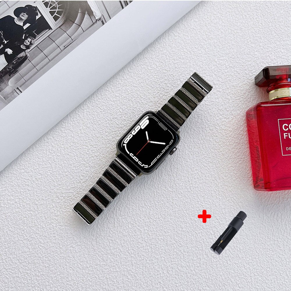 Ceramic Metal Apple Watch Strap