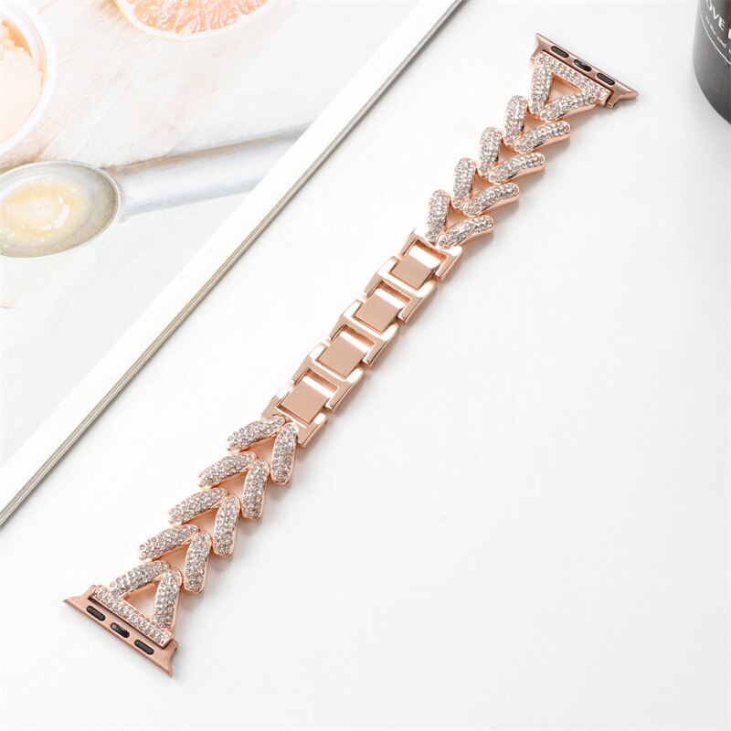Apple Watch Steel Luxury Chain Strap+Case Bracelet