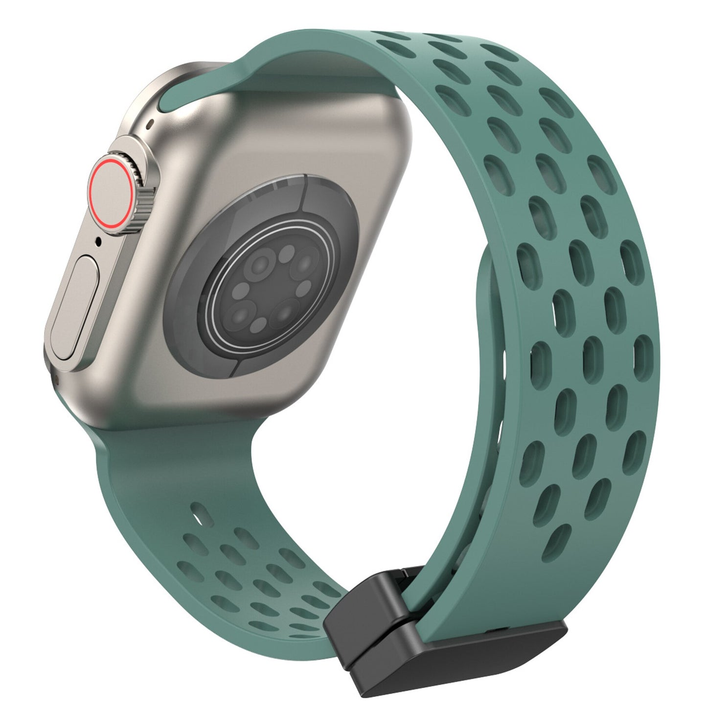 Silicone Strap For Apple Watch Ultra band + Magnetic Buckle Bracelet
