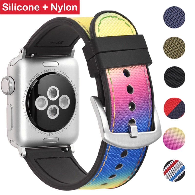 Silicone + Nylon Apple Watch Band