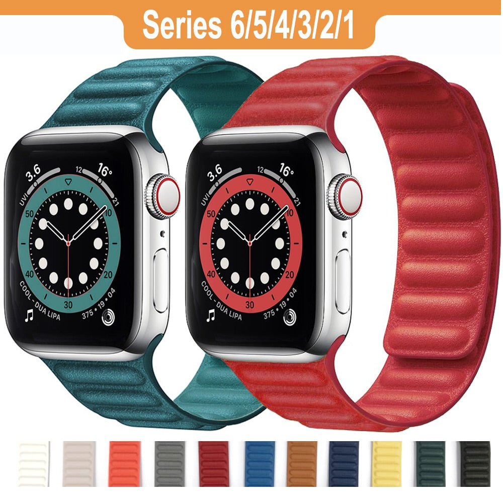 Strap for Apple Watch Leather Loop Watchband Bands