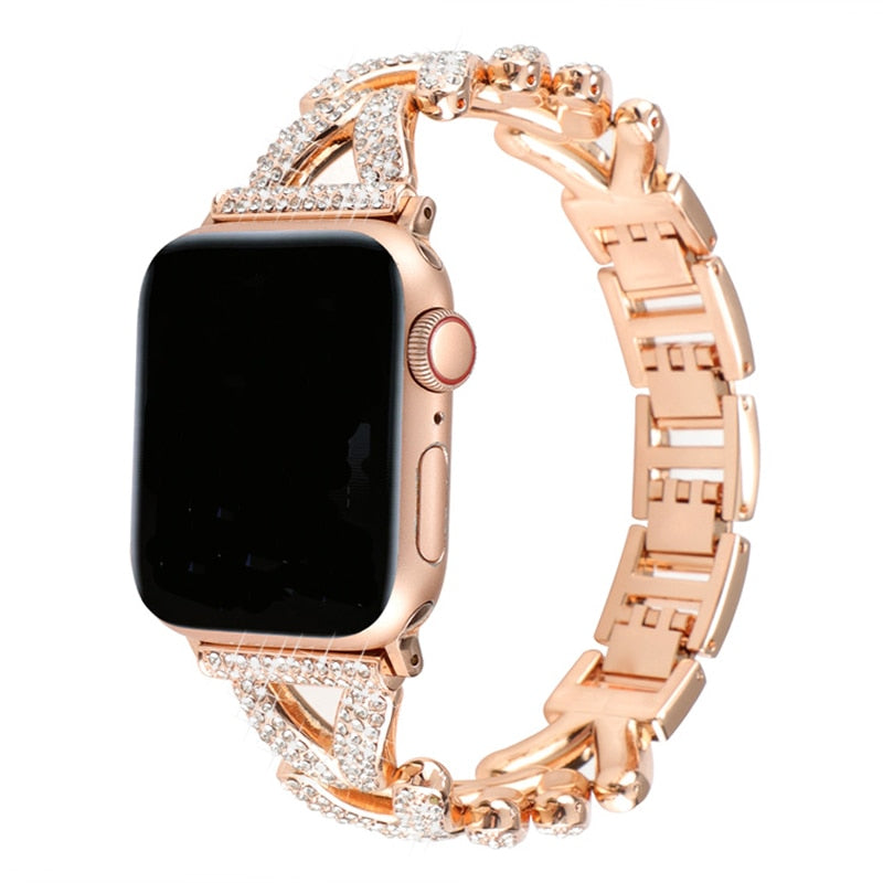 Apple Watch Steel Luxury Chain Strap+Case Bracelet