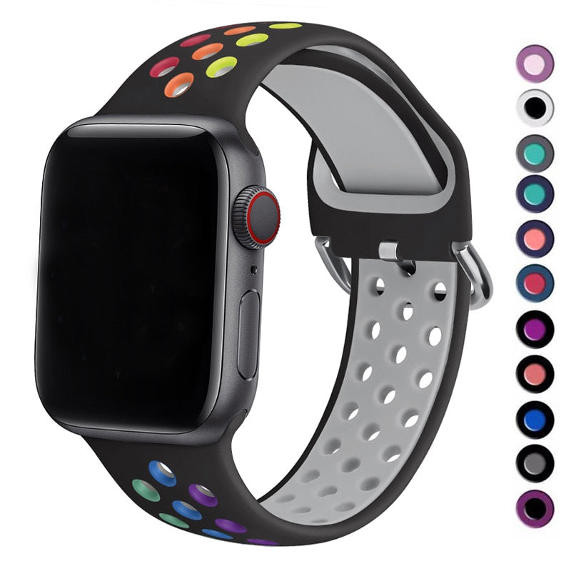 Silicone Strap Breathable Sport Bracelet Apple Watch