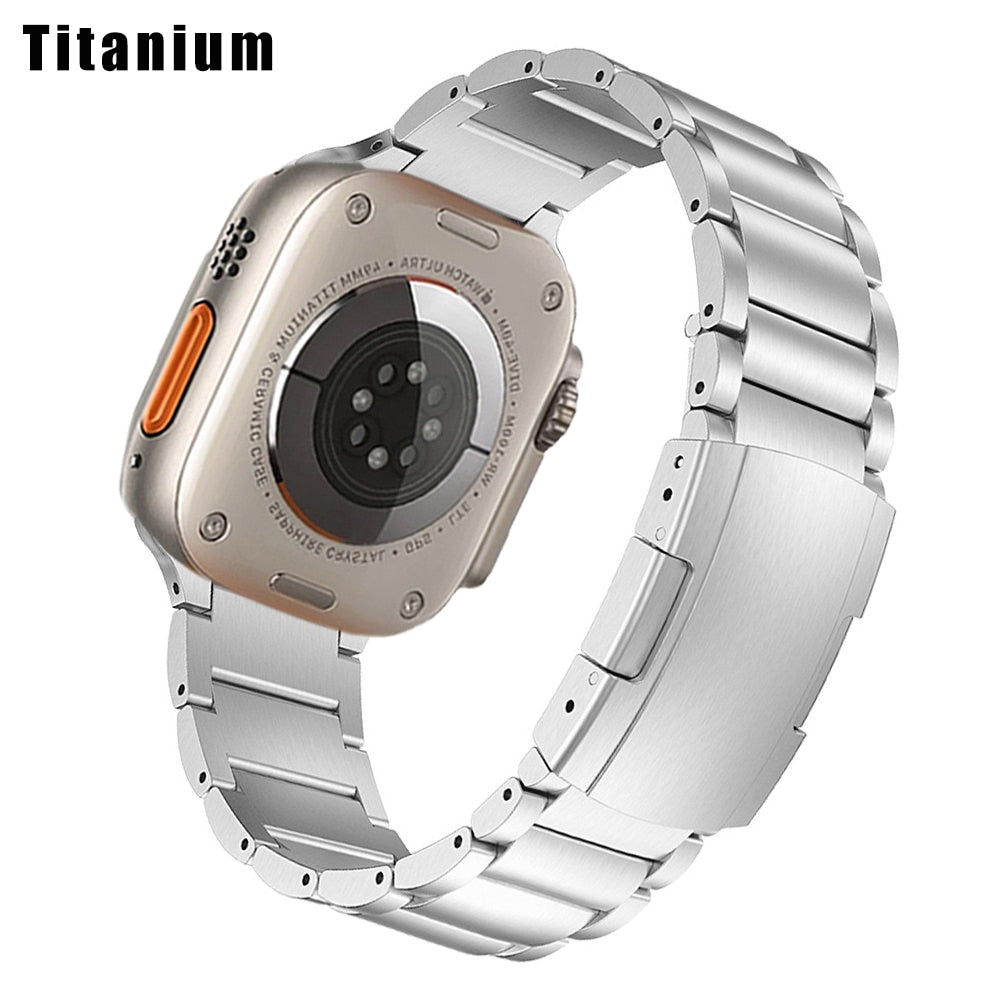 Titanium Metal Strap for Apple Watch Luxury Steel Bracelet