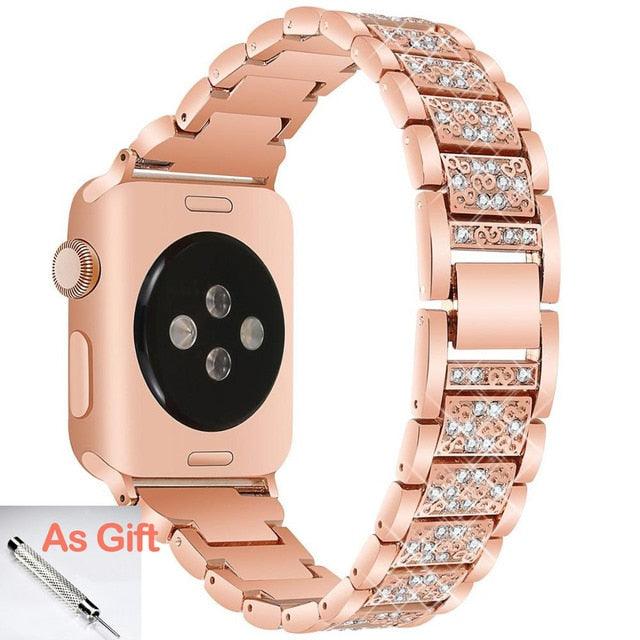 Diamond Apple Watch Band - arleathercraft