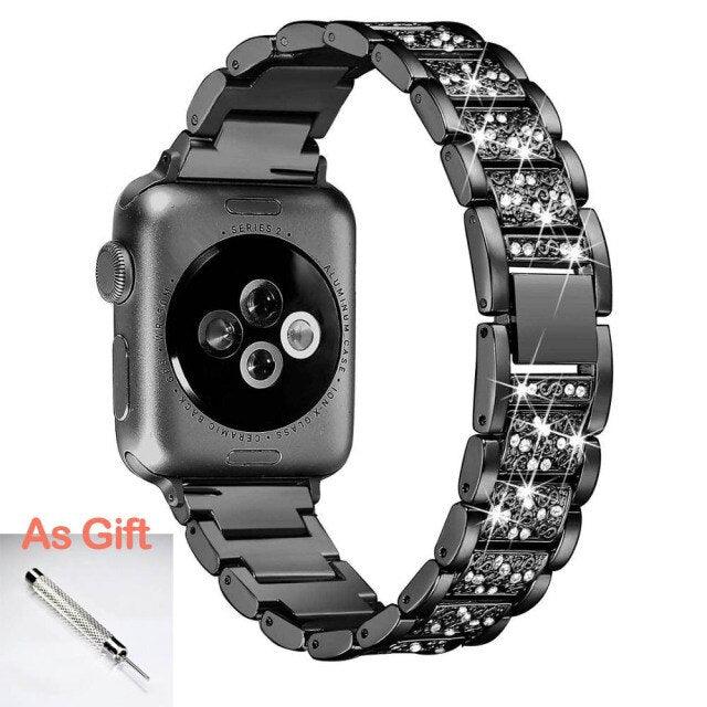 Diamond Apple Watch Band - arleathercraft