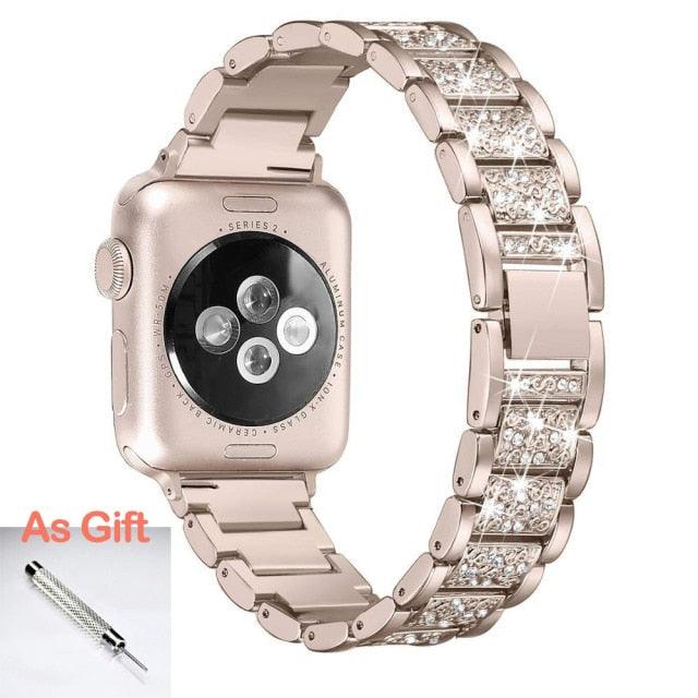 Diamond Apple Watch Band - arleathercraft
