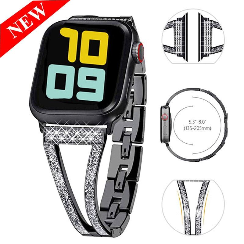 Diamond Apple Watch Band - arleathercraft