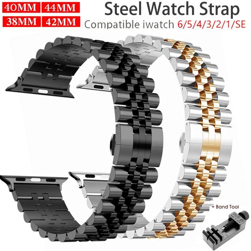 Stainless Steel Apple Watch Strap - arleathercraft